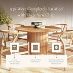 POLY & BARK Weave Dining Chair – Mid-Century Modern Wishbone Dining Chair with Arms, Solid Wood Frame, Indoor Use – Oak – Single - Ideal for Dining Room, Kitchen, or Stylish Accent Setting
