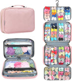 MICOM Hanging Hair Accessories Storage Bag - Organizer for Girls' Hair Bows, Clips, Headbands, Scrunchies & Ties - Display Case with Hook