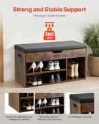VEVOR Shoe Storage Bench with Padded Cushion, Entryway Bench with Hidden Storage, Holds up to 300 lbs, 31.7 x 12.0 x 17.5 Inches, for Entryway, Hallway, Living Room, Bedroom