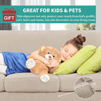 YEMYHOM Latest Checkered 3 Pieces Couch Covers for 2 Cushion Couch High Stretch Thickened Love Seat Sofa Cover for Dogs Pets Anti Slip Elastic Loveseat Slipcover Protector (Khaki), 55"-69"(2 CUSHIONS)
