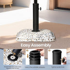 Patio Umbrella Base, 45lbs, Square Cobblestone Concrete Stand, Heavy Duty Market Umbrella Stand for Outdoor, Lawn, Deck, Poolside