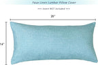 Aiking Home Woven Fine Faux Linen Throw Pillow Cover, Size 14"x26", Aqua
