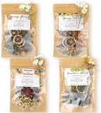 4 Set Spring Clean Potpourri Bags Stovetop Simmering Mix Potpourri Instruction and Sticker Floral Fruity Cinnamon Natural Air Freshener Sachet for Party Craft DIY Gift Housewarming Hostess