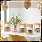 4 Set Spring Clean Potpourri Bags Stovetop Simmering Mix Potpourri Instruction and Sticker Floral Fruity Cinnamon Natural Air Freshener Sachet for Party Craft DIY Gift Housewarming Hostess