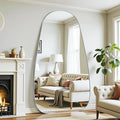 Antok Full Length Mirror, 81"x41" Floor Mirror with Stand,Standing Hanging Leaning Irregular Mirrors for Bedroom Living Room Entryway,Tear Drop Style,Silvery