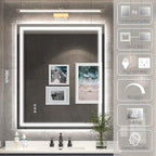 30x36 Inch Led Mirror for Bathroom with Front Light and Backlit, Bathroom Mirror with Led Lights, Vanity Mirror with Lights for Wall, Anti-Fog, Dimmable, Memory Function, Tempered Glass