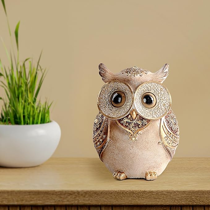 Owl Statue for Home Decoration for Shelf Bookshelf OfficeTable Indoor Decor Accents Adorable Big Eye Owl Statues and Sculptures Animal Owls Gift for Bird Lover Cute Figurine