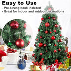 Red & Green 3.2" Large Christmas Balls - Christmas Tree Decoration Ornaments Shatterproof Hanging Balls for Birthday Halloween Holiday Wedding Decorations Set of 10pcs