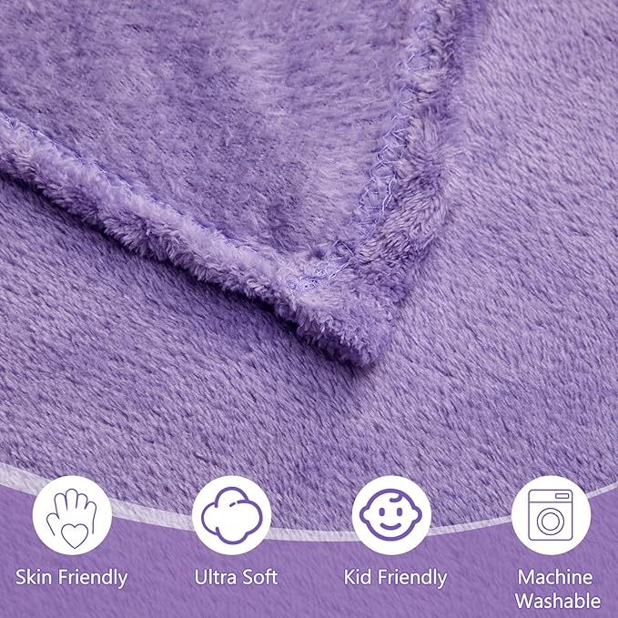 Tinideya 12 Pcs Flannel Fleece Throw Blanket Bulk 50 x 60 Inch Soft Fleece Blanket Warm Throw Blankets Coral Blankets for Couch Sofa Home Wedding Gifts Season (Purple)
