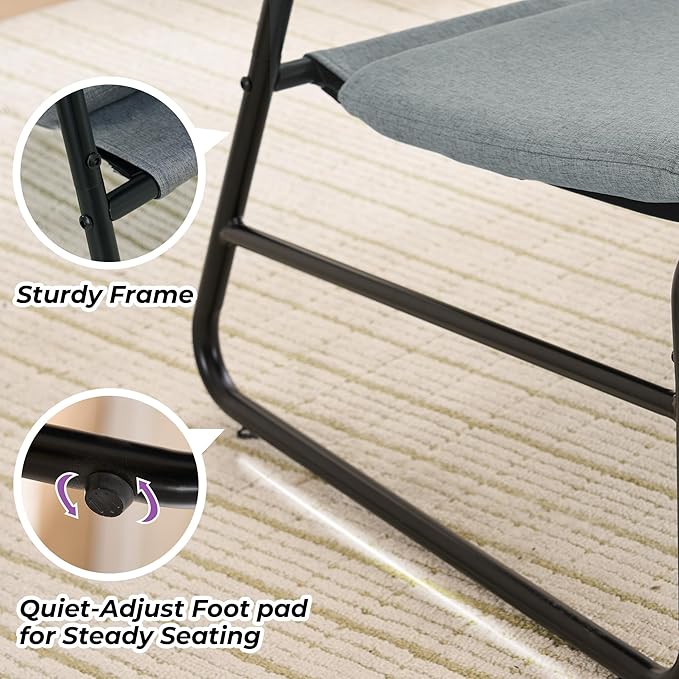 DAICO Modern Accent Chair Armless Sling Accent Chairs Comfy Upholstered Side Sitting Chairs with Metal Frame for Living Room Bedroom Balcony Garden, Linen, Grey