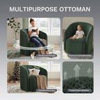 COLAMY Swivel Accent Chair Set of 2, Barrel Chair with Armrest, Comfy Round 360°Mondern Armchair, for Living Room/Bedroom/Waiting Room, No Assembly, Green
