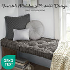 Intelligent Design Azza Floor Pillow, Large Cushions Sitting for Adults, Floor Pillow for Meditation or Yoga, Lustrous Chenille Tufted with Scalloped Edges for Bench/Chair Cushion, 20"x20"x5" Charcoal