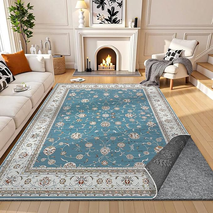 Waterproof Rug Pad, 3x5 ft Under Area Rug Carpet Pad, Non Slip Felt Rug Pads for Hardwood Floors, Keep Carpets in Place Soft and Prevent Rug from Wrinkling or Buckling