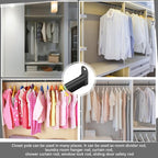 Tandefio Chrome Closet Rod 92 Inch with Oval Closet Rod 6 End Supports for Laundry Room Hanging Clothes Waterproof Shower for Curtains(Black,2 Sets)