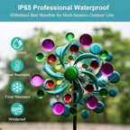 360° Wind Spinners Outdoor with Solar Lights Colorful Dots Garden Decor Yard Lawn Art Decor for Patio Kinetic Windmills 60.63'' H x 13.38'' Dia Unique Gifts for Friends and Family
