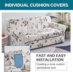KRFOONN 4 Piece Stretch Sofa Couch Covers for 3 Cushion Couches Printed Sofa Slipcover with 3 Separate Seat Cushion Covers Washable Sofa Slip Covers Furniture Protector for Pets Kids (Large, 23)
