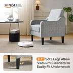 VINGLI Accent Chair for Living Room Chairs Reading Chair for Bedroom Chair Scooped Arm Chair Mid Century Modern Accent Chairs Upholstered Comfy Chair for Apartment, Waiting Room (1, Texture Gray)