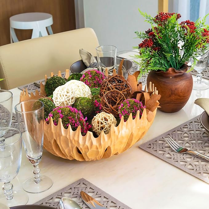 Yunsailing 36 Pcs Moss Decorative Balls for Centerpiece Bowls and Rattan Wicker Balls Handmade Moss Orbs Vase Filler for Garden Wedding Home Christmas Party Decoration(Elegant Colors)