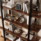 Bookshelf, Industrial Style Bookcase, Book Rack, Storage Rack Shelves in Living Room/Home/Office, Books Holder Organizer for Books/Movies (5-Tiers)