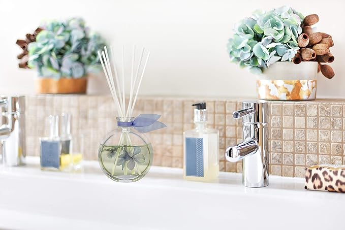 LOVSPA Reed Diffuser Set, English Garden Scented Oil Diffuser with Sticks, Home Fragrance Accessories for Bathroom Shelf Decor, Aroma Diffusers for Home or Office Desk, USA Made