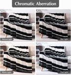 WRENGONGE Black White Throw Blanket, 50x70 Soft Cozy Striped Throw Blankets for Couch, Sofa, Bed, Travel, Lightweight Fluffy Warm Plush Decorative Blankets for Women, Men Gift