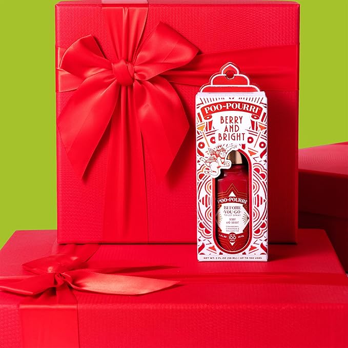 Poo-Pouri Before-You-Go Holiday Toilet Spray, Berry and Bright, 2 Fl Oz - Cranberry, Cinnamon and Balsam Fir