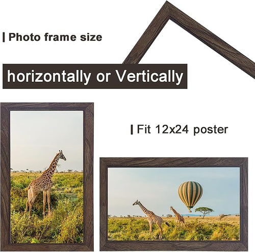 12x24 Picture frame Set of 3,Wooden frame 12x24 Wall Gallery Poster Photo frame walnut 12 by 24 Photos Posters frame -wedding best gift