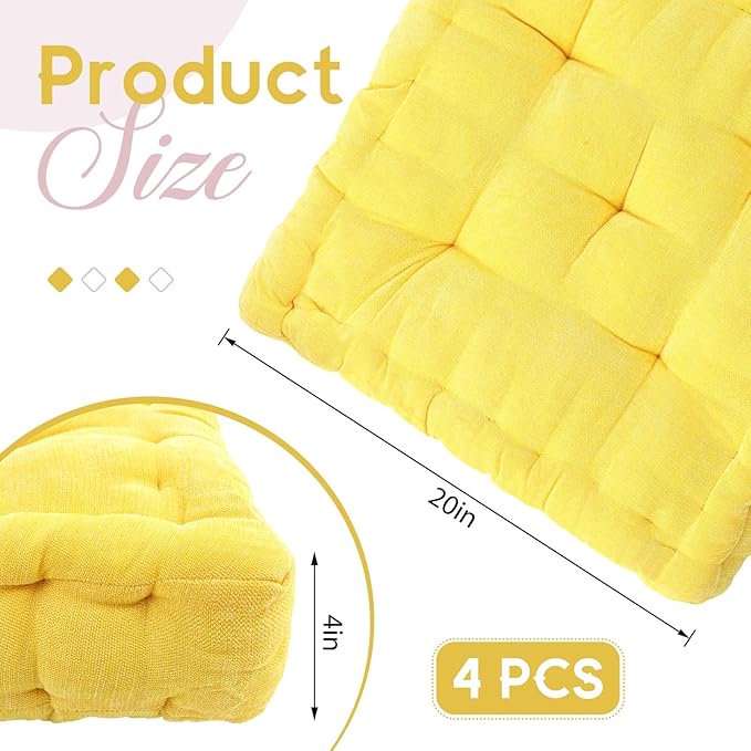 Jerify Floor Pillow Cushions 22 x 22 Inch Round Square Large Meditation Floor Pillow for Classroom Adult Meditation Picnic Party Seating Learning Daycare School(20x20x5'',Square,Mixed Pink,)