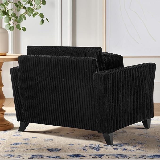 ERYE Living Room Accent Chair, Modern Corduroy Upholstered Chair Wider Seat Cushion Leisure Armchair W/2 Pillows and Removable Cover for Home Apartment,Bedroom,Office