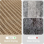 Waffle Runner Rug Bathroom, Long Boho Bathroom Rugs Non Slip Washable Super Absorbent Quick Dry Farmhouse Bath Decor, 60"x24" / 5'x2' Khaki