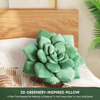 3D Shaped Pillow - 13.8'' Flower Pillow, Plant Cushion for Bedroom, Home Decor - Soft Plush Decorative Throw Pillow, Unique Green Plant-Shaped Design