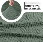 VANSOFY Recliner Chair Covers, 4-Pieces Stretch Recliner Cover Jacquard Soft Reclining Chair Slipcover Furniture Protector with Elastic Bottom for Lazy Boy Recliner(Bean Green)