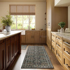 Vintage Floral Area Rug Runner 2x6 Washable Ultra-Thin Boho Carpet for Hallway, Kitchen, Bedroom, Bathroom, Laundry Room