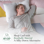 Fern and Willow Premium King Size Bed Pillows - Set of 2, 36"x20" - Luxurious Ultra-Soft Cooling Pillow - Hotel Quality, Down Alternative Fill, Medium Firm Support for Side, Back & Stomach Sleepers