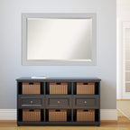 Amanti Art White Wall Mirror 28x40 Shiplap White Rectangle Bathroom Mirror for Wall Decor Living Room, Large Cottage Wood Frame, Hangs Horizonally and Vertically, Bathroom Decor, Beveled Edge