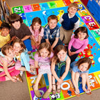 World Map ABC Kid Rug for Playroom Geography 110"×78.7" Classroom Play Rug Educational Baby Playmat Alphabet Rug for Primary School Fluffy Ployester Non-Slip Preschool Rug for Nursery Room