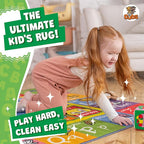 KC Cubs 5x7 ABC Alphabet, Seasons, Months & Days Rug – Educational Play Mat Carpet for Kids, Toddlers, Nursery, Classroom, Playroom, Baby Daycare