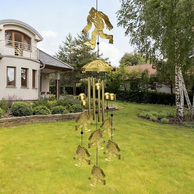 Bigfoot Wind Chimes Outdoor, Big Foot Sasquatch Gifts, Metal Wind Chimes for Outside Memorial Windchimes for Men/Women/Dad/Grandpa Birthday Gift for Outdoor/Indoors Porch, Yard, Garden Decorations