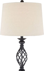 Franklin Iron Works Annie Rustic Farmhouse Industrial Vintage Floor Lamp Standing 63" Tall Bronze Iron Scroll Font Cream Hardback Drum Shade Decor for Living Room Reading House Bedroom Home
