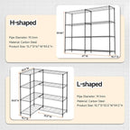 4 Tiers Storage Shelves Load 1200LBS, Metal Shelving Wire Metal Shelving Unit Shelves for Storage Adjustable Garage Shelving for Pantry Kitchen Garage Black 15.8" D x 33.5" W x 59.5" H