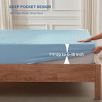 BEDLORE Waterproof Mattress Protector, Cal King Size Mattress Pad with Deep Pocket 6"-19" Depth, Soft Dirt-Proof Double Bed Mattress Cover for Bedroom, College Dorm, Hotel (Sky Blue)