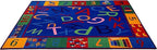 KIDCARPET.COM Alphabet and Numbers Rectangle Classroom Rug | Bordered Area Rug for Preschool Daycare Learning, 6' x 8'6"