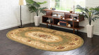 Rugs.com Chateau Collection Rug - 8' x 10' Oval Green Medium Pile Rug