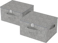 Underbed Storage Box Containers with Lid, Foldable Blanket Baskets, Home Underbed Organization for Organizing Clothes, Shoes, Pillows, 17.7x13.7x9.8Inches, Grey, 2 Pack