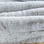 Ghouse Ultra Soft Faux Rabbit Fur Rug, Machine Washable Area Rugs for Bedroom Fluffy Rugs for Living Room, No-Shedding Carpet Sheepskin Rug Grey 2 x 6 Feet