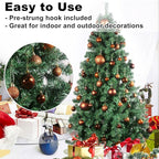 Bronze 1.6" Small Christmas Balls Christmas Tree Decoration Ornaments Shatterproof Hanging Balls for Xmas Tree Holiday Wreath Garland Decor Set of 36pcs Brown Christmas Ornaments