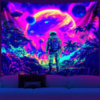 NYZE Astronaut Space Tapestry for Bedroom, Glow in the Dark Room Decor Wall Tapestries, Cool Galaxy Planet Wall Hanging, Wall Hanging for Men Guys Gamer Room Dorm Living Room 59x51 in