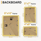 Vittanly Picture Frames Set of 10, Picture Frames Collage Wall Decor with Two 8x10, Four 5x7, and Four 4x6 Photo Frames, Gallery Wall Frame Set for Wall or Tabletop Display, Gold