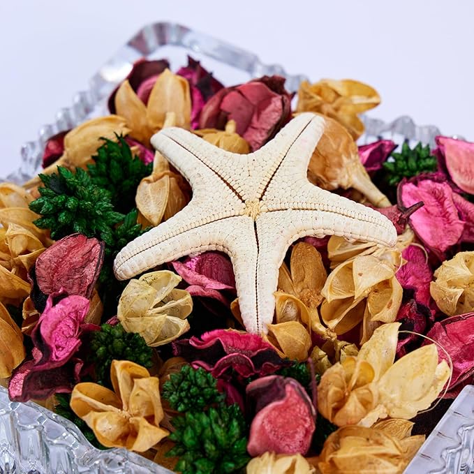 Ocean Style Potpourri Bag, Rose Fragrance Dried Flowers, Potpourri Bowl Filler, Petals vase Filler, Handmade Starfish, Home and Bathroom Decorations