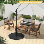 Giantex 208 lbs Offset Patio Umbrella Base, HDPE 4 PCS Cantilever Umbrella Stand, Water Sand Fillable, Heavy Duty Umbrella Weighted Base for Garden Yard Poolside Outdoor Market